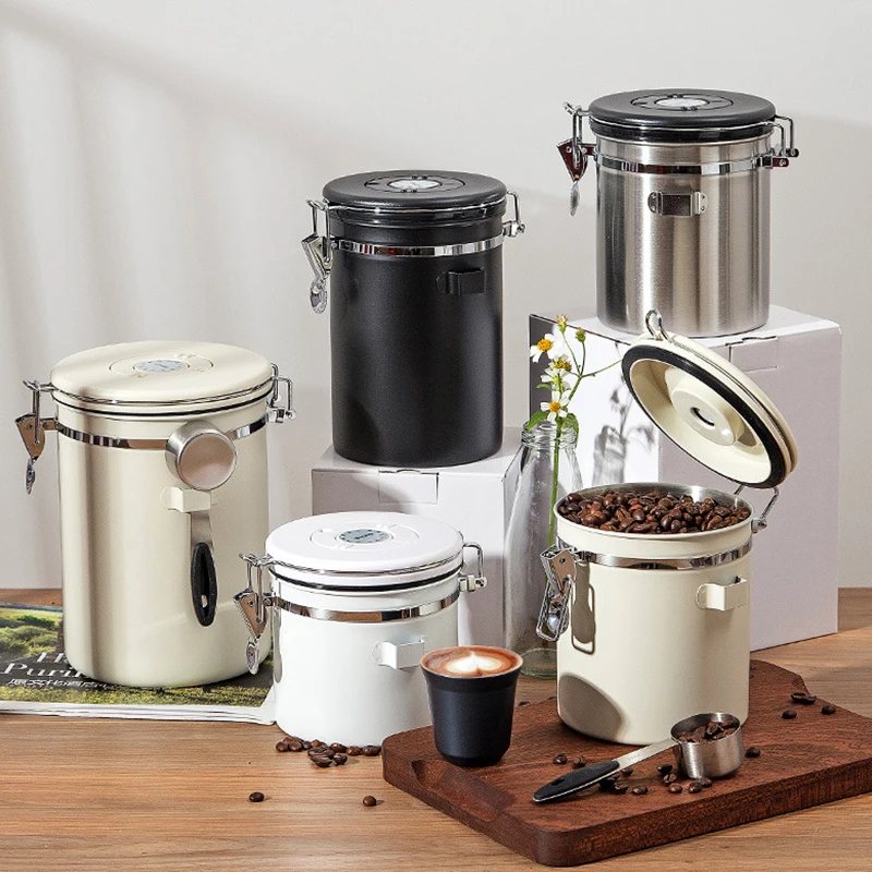 Food Storage Vacuum Containers - 304 Stainless Steel Airtight Lid Coffee