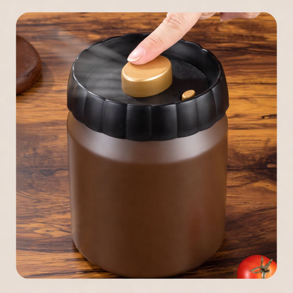 Food Storage Vacuum Containers - Vacuum Sealed Coffee Bean Storage Canister