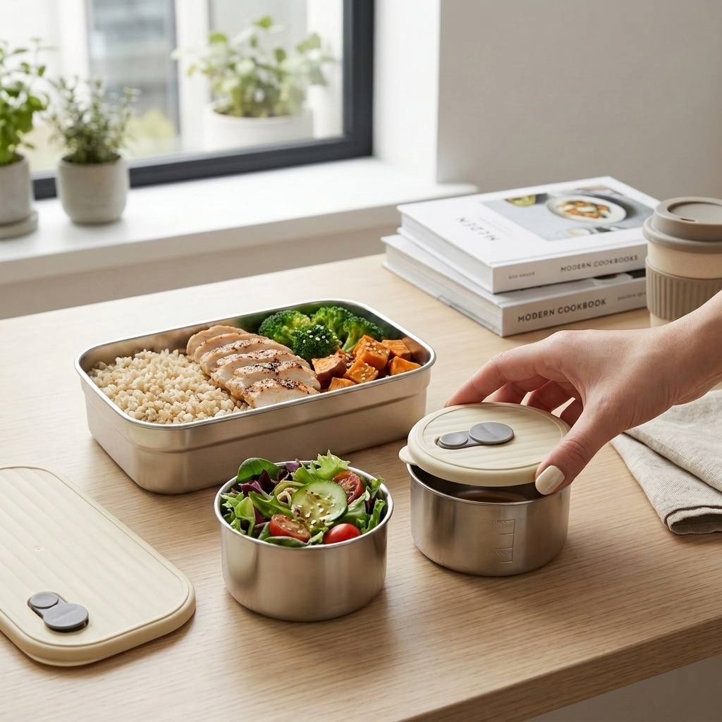 Storage Food Prep - Microwave Safe 304 Stainless Steel Bento