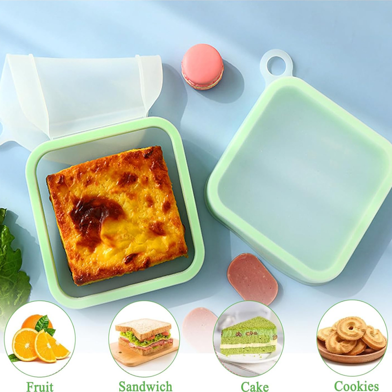 Food Storage Made Easy - Silicone Sandwich Toast Bento Box With