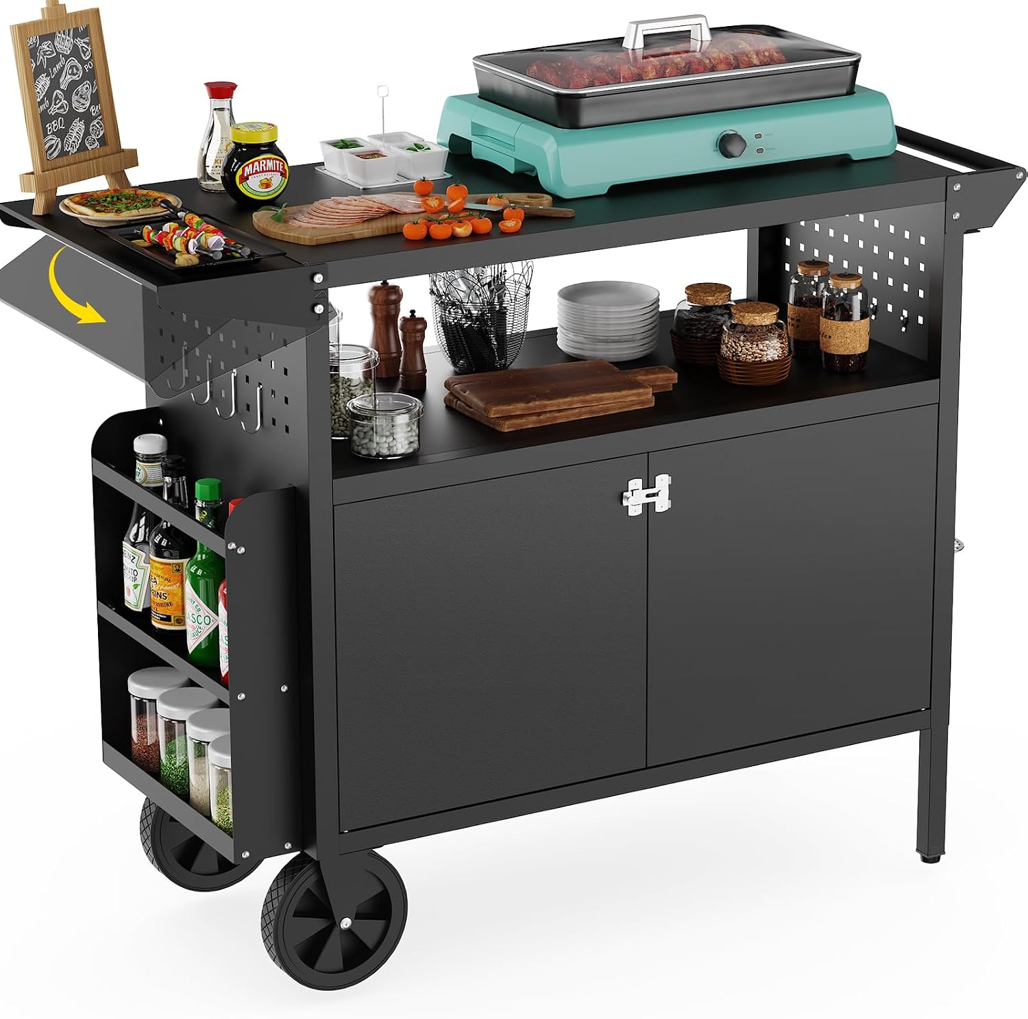 Outdoor Grill Cart Table With  - Storage Food Prep recension och pris