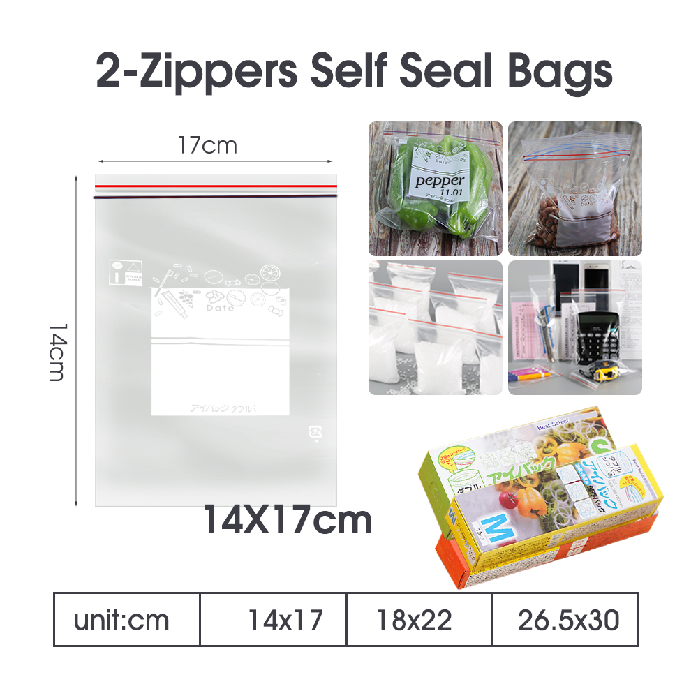 0.12mm Thick Resealable Dual Z - Food Storage Zip Lock Bags recension och pris