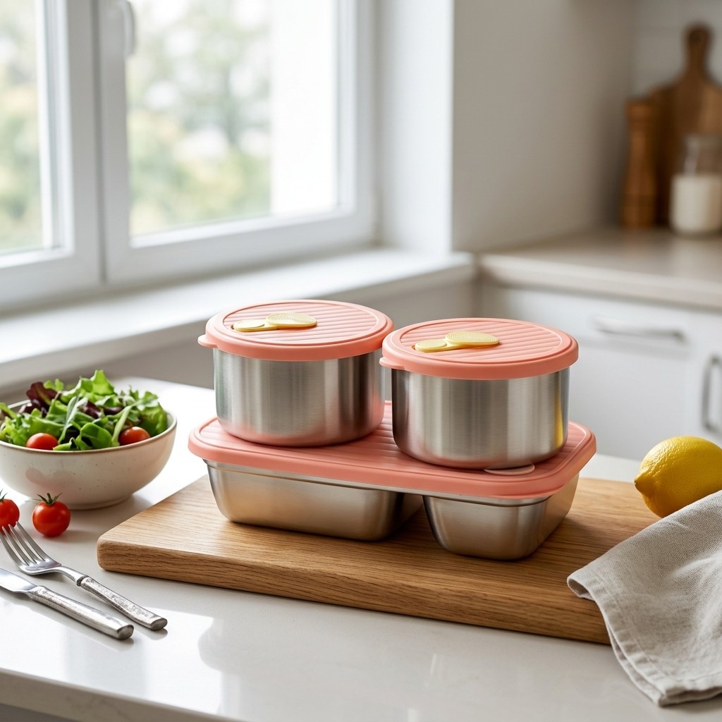 Microwave Safe 304 Stainless S - Storage Food Prep recension och pris