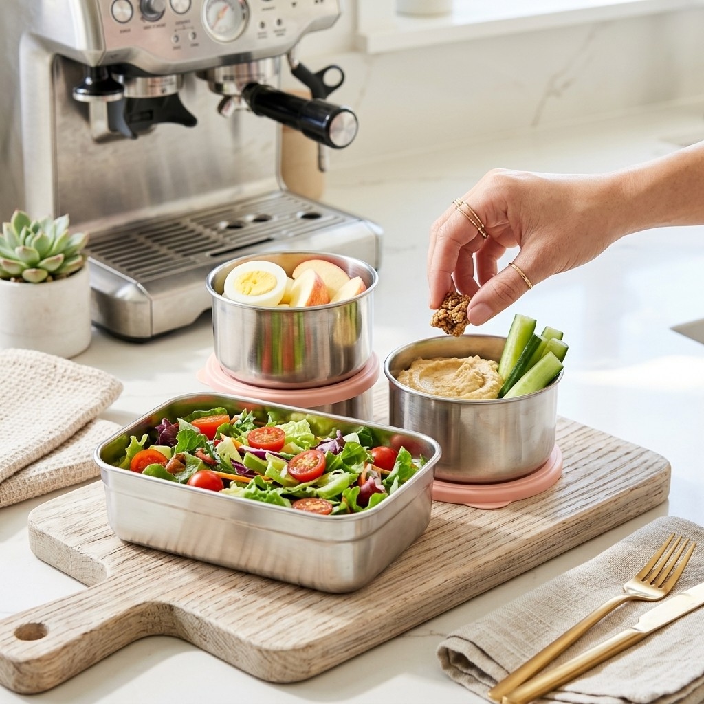 Microwave Safe 304 Stainless S - Storage Food Prep recension och pris