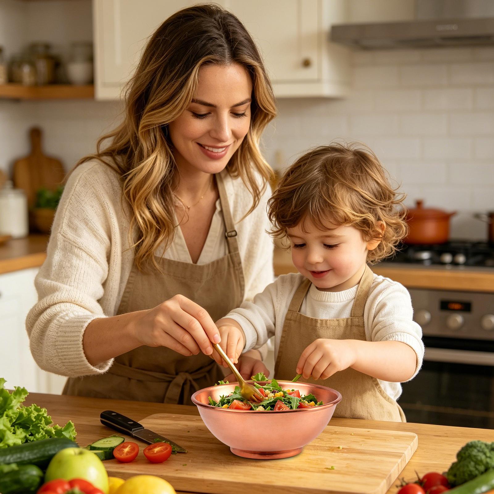 Copper Bowl Large Mixing Salad - Food Storage Home recension och pris