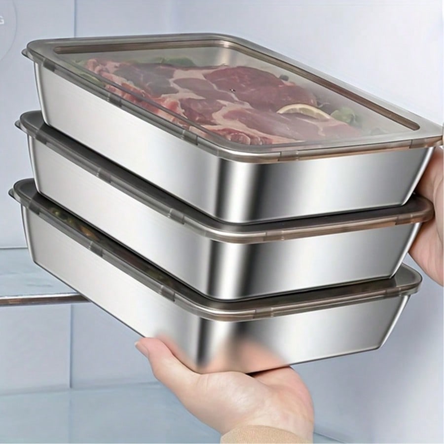 6pcs(3 Boxes+ 3 Lids) Stainles - Storage Food Prep recension och pris