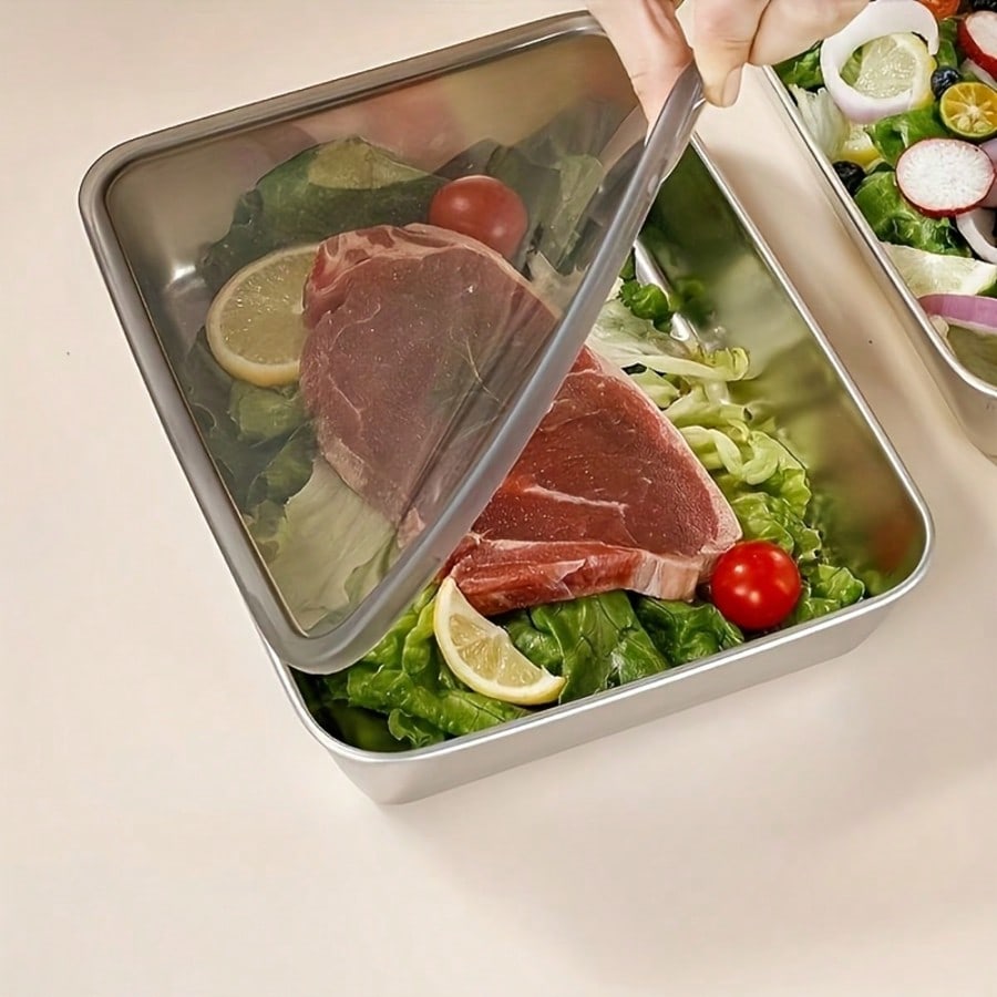 6pcs(3 Boxes+ 3 Lids) Stainles - Storage Food Prep recension och pris