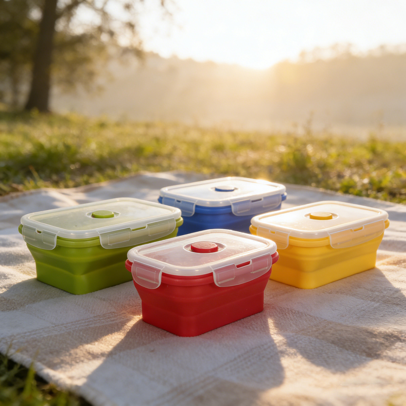 4Pcs Foldable Silicone Lunch B - Food Storage Home recension och pris