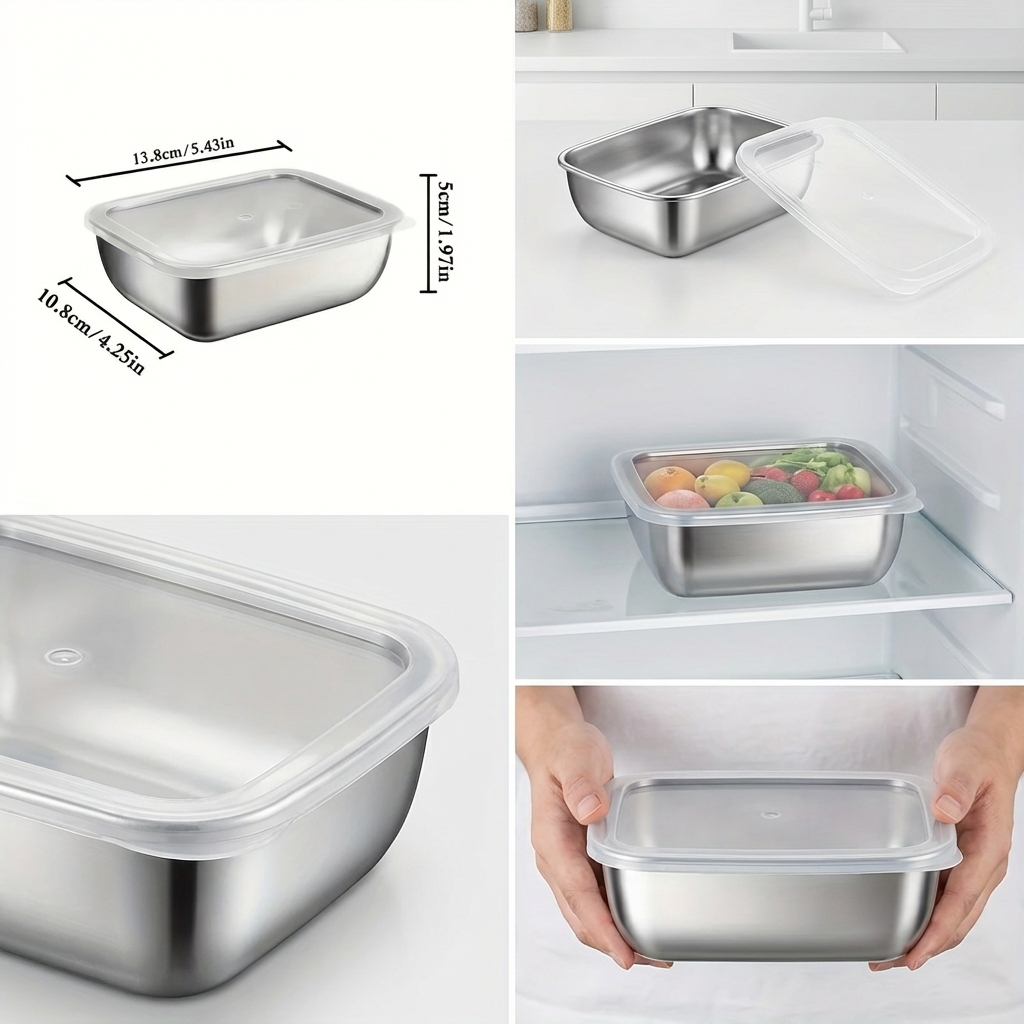 5PCS Stainless Steel Food Stor - Storage Food Prep recension och pris
