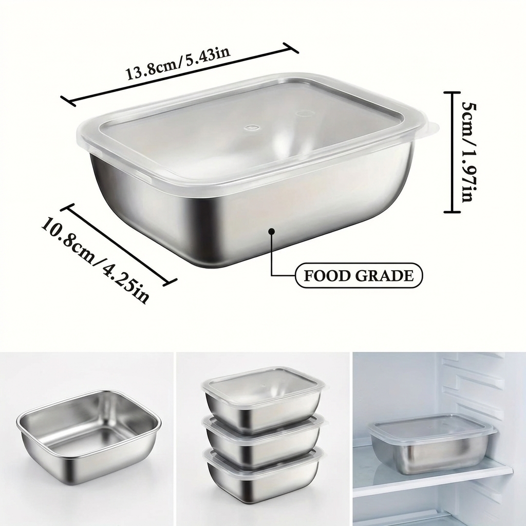5PCS Stainless Steel Food Stor - Storage Food Prep recension och pris