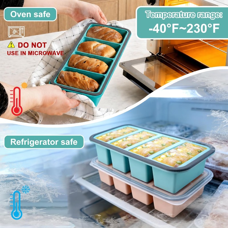 Silicone Freezer Molds with Li - Storage Food Prep recension och pris