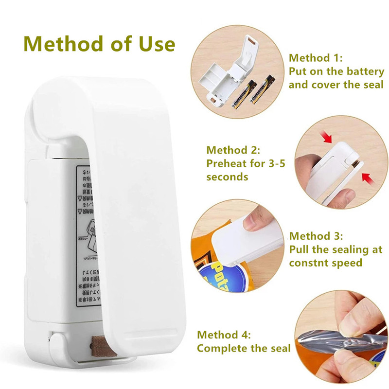 Portable Bag Heat Sealer Plast - Food Storage Zip Lock Bags recension och pris
