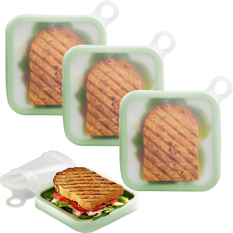 Silicone Sandwich Toast Bento  - Food Storage Made Easy recension och pris